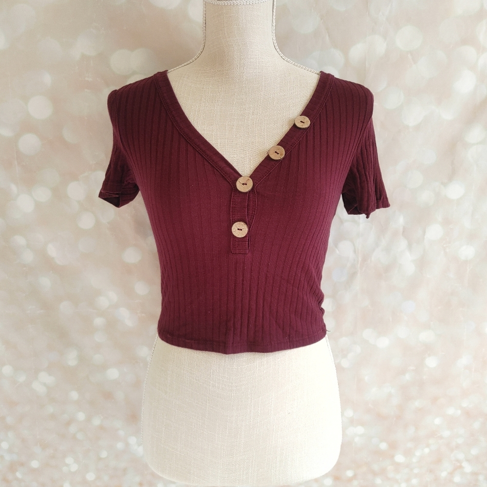Burgundy Crop Top